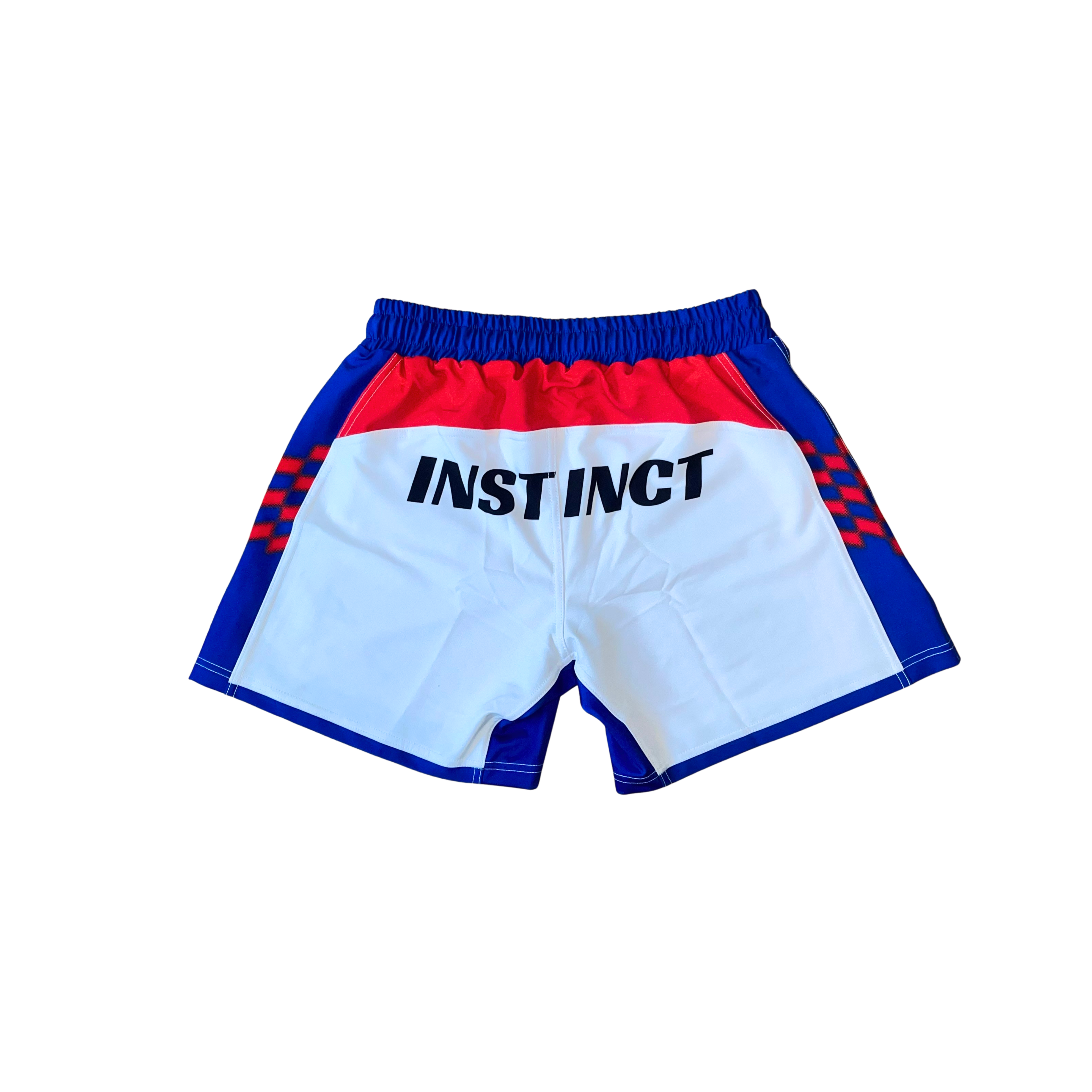 Instinct Jiu-Jitsu Grand Prix Series podium combat shorts in black with logo, designed for martial arts training and competition.