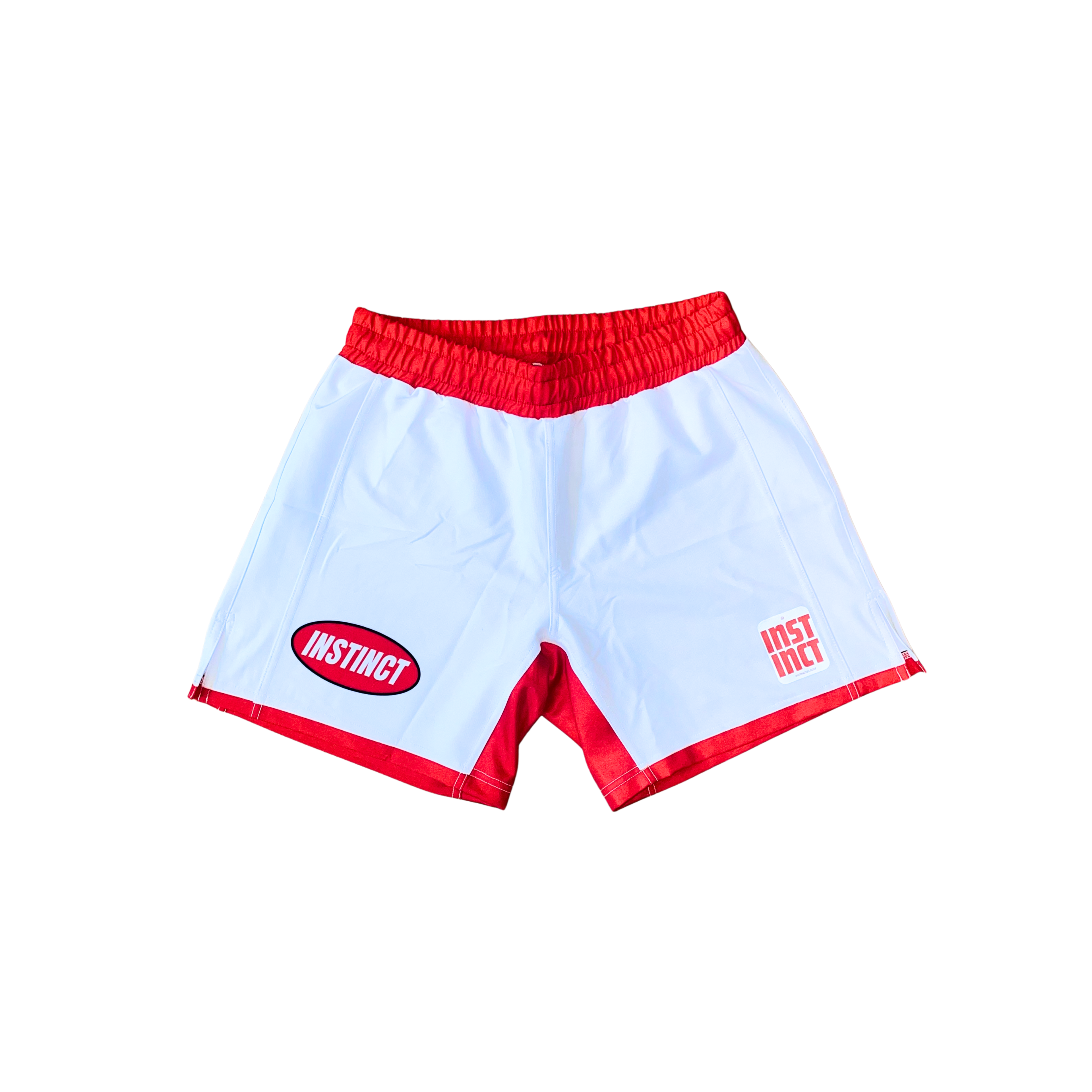 Instinct Jiu-Jitsu Grand Prix Series Frontier Combat Shorts in black, showing the design and branding on the fabric.