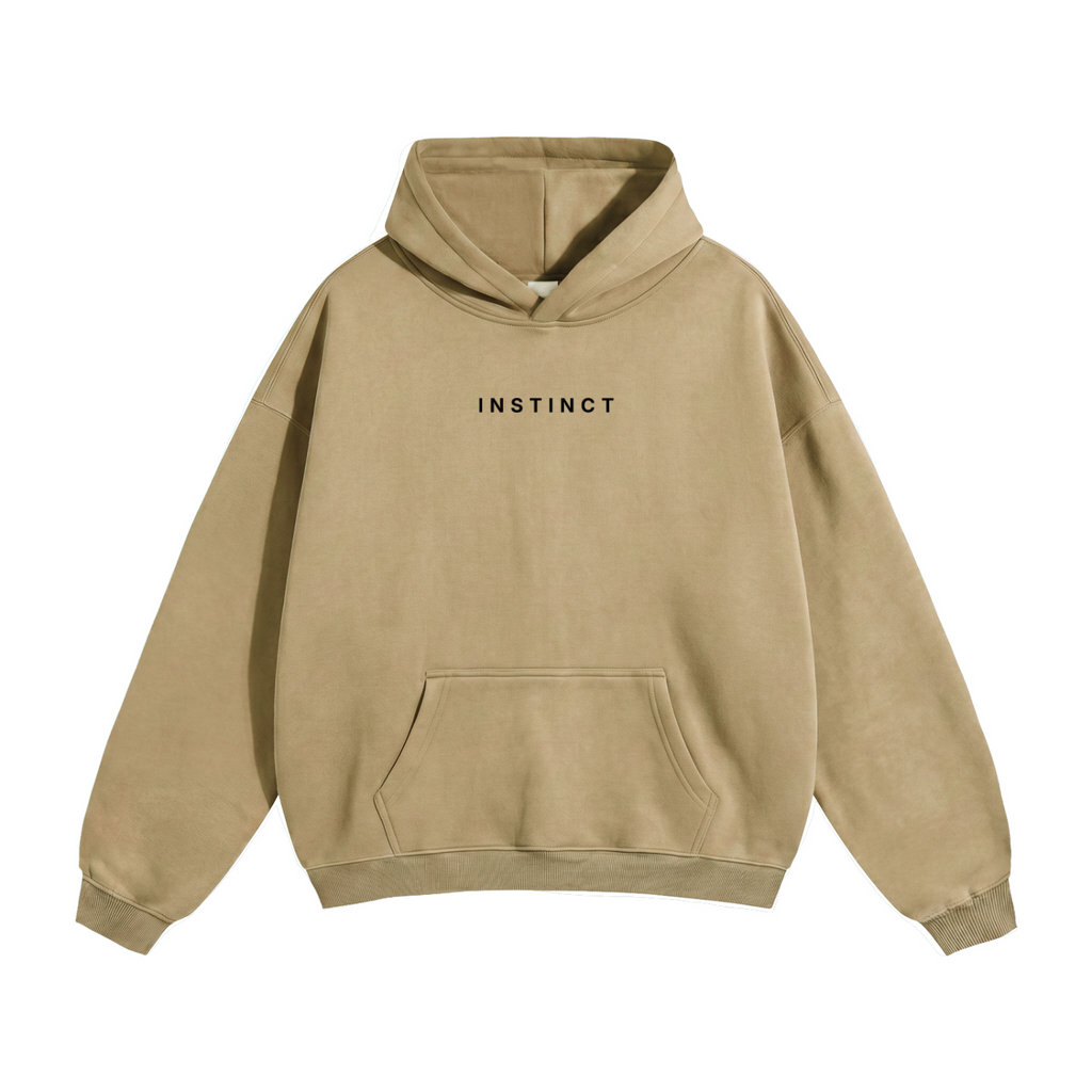Issue 01 Oversized Fleece Hoodie - Gray Apricot