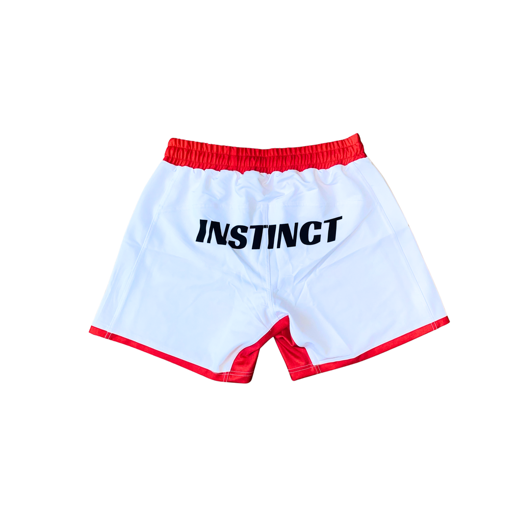 Instinct Jiu-Jitsu Grand Prix Series Frontier Combat Shorts shown in black with logo and reinforced stitching detail.
