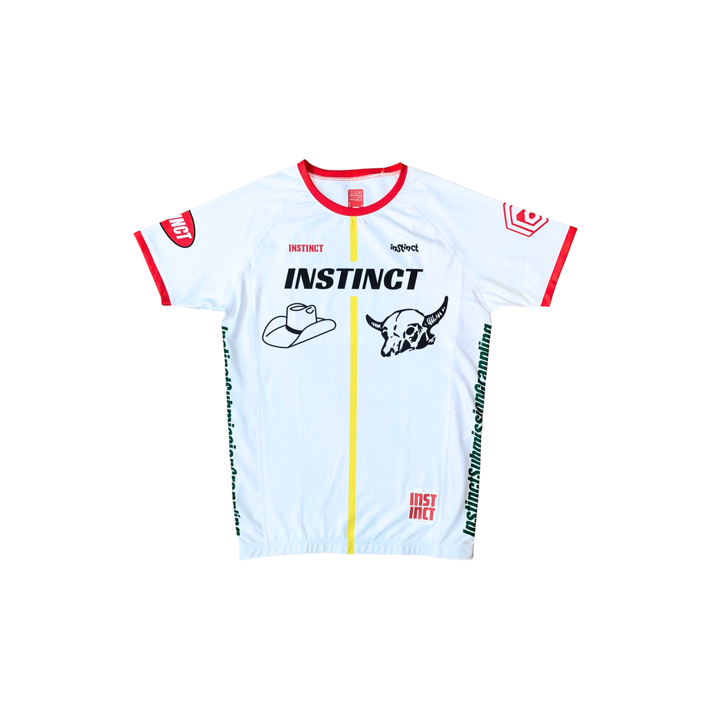 Instinct Jiu-Jitsu GRAND PRIX SERIES Frontier Rash Guard in black, featuring sleek design and high-quality fabric.