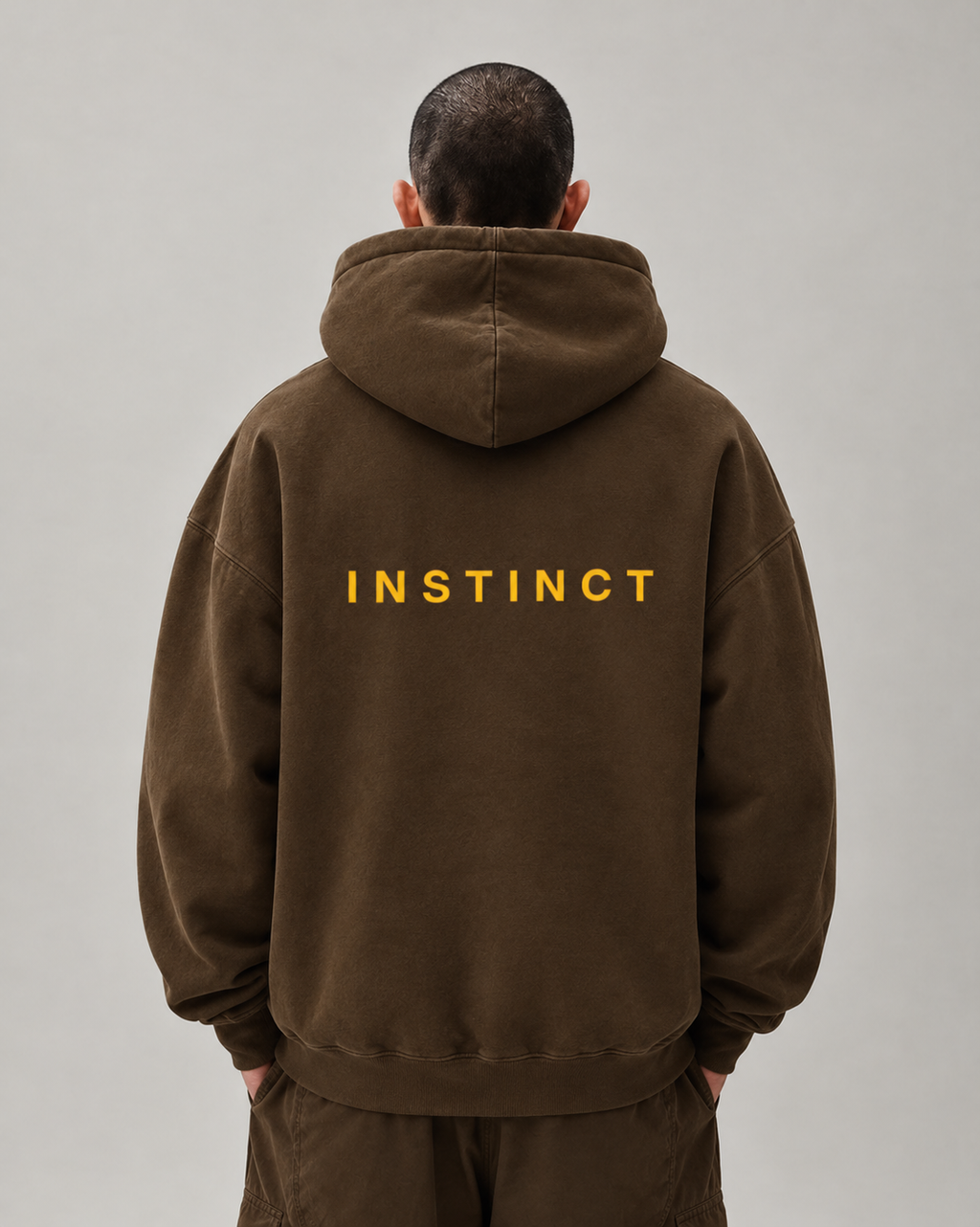 Issue 01 Oversized Fleece Hoodie - Gray Apricot
