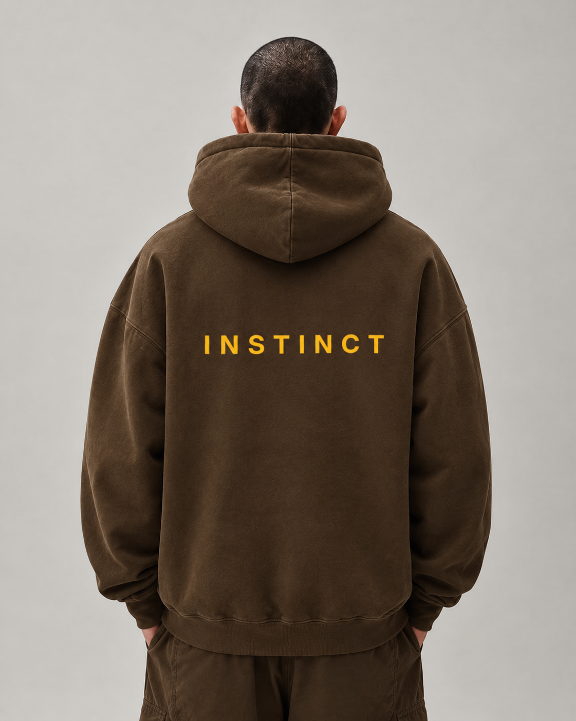 Issue 01 Oversized Fleece Hoodie - Gray Apricot