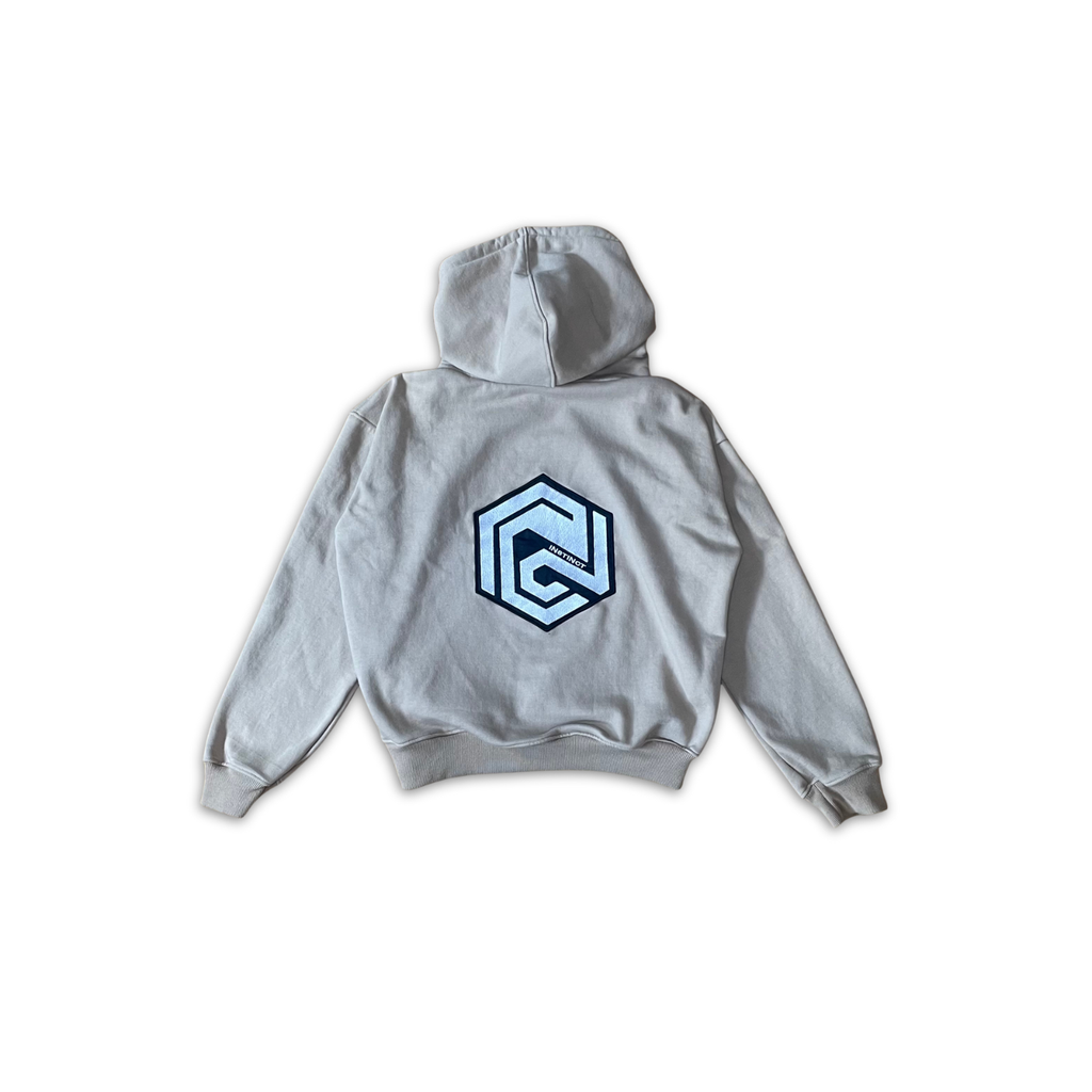LOGO HEAVYWEIGHT COTTON FLEECE HOODIE - BEIGE - INSTINCT JIU-JITSU