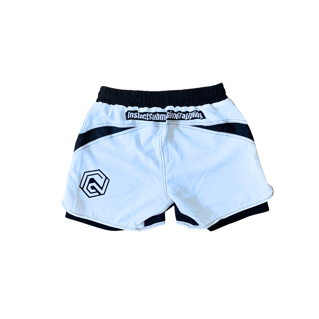 RANKED SERIES V1 COMBAT SHORTS - WHITE - INSTINCT JIU-JITSU
