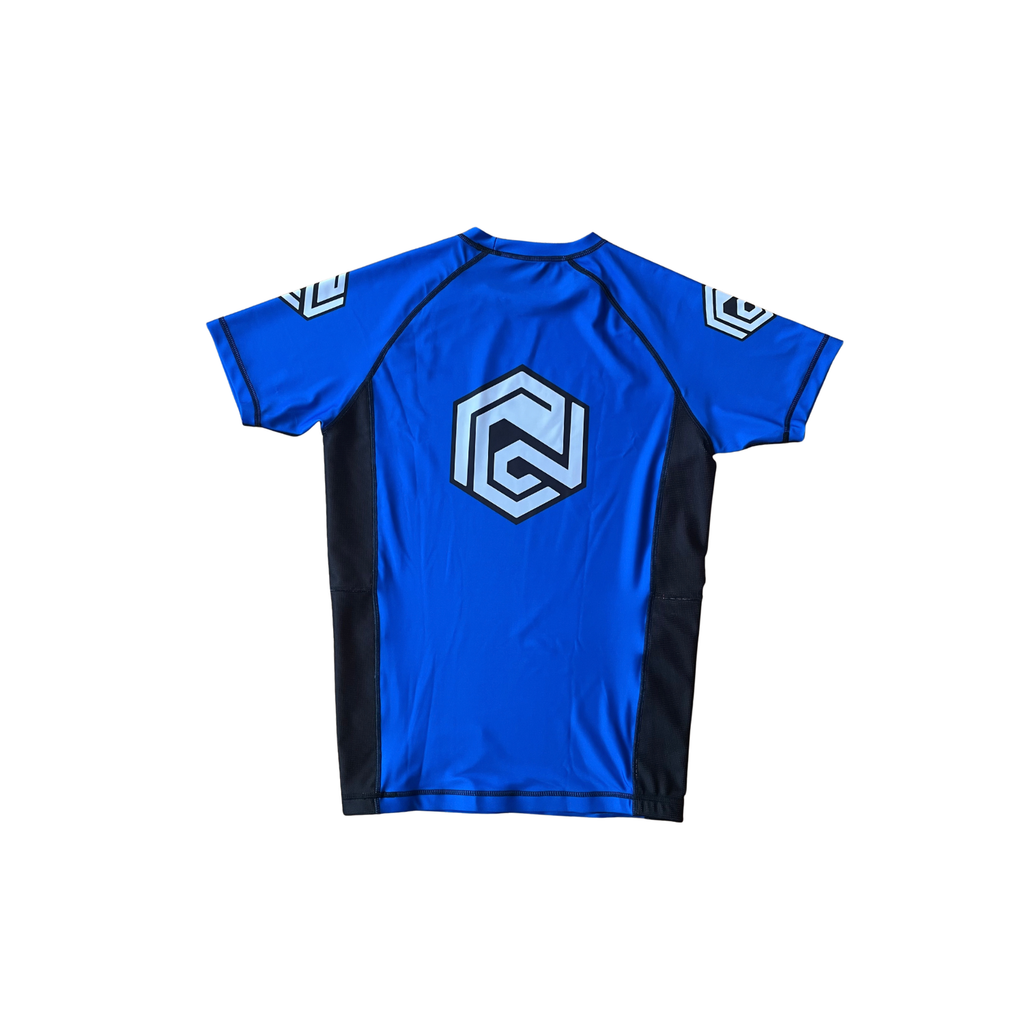RANKED SERIES V1 SHORT SLEEVE RASH GUARD - BLUE - INSTINCT JIU-JITSU