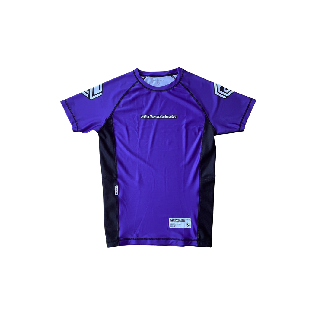 RANKED SERIES V1 SHORT SLEEVE RASH GUARD - PURPLE - INSTINCT JIU-JITSU