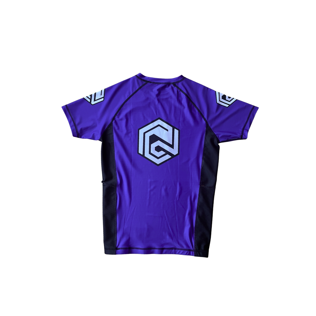 RANKED SERIES V1 SHORT SLEEVE RASH GUARD - PURPLE - INSTINCT JIU-JITSU