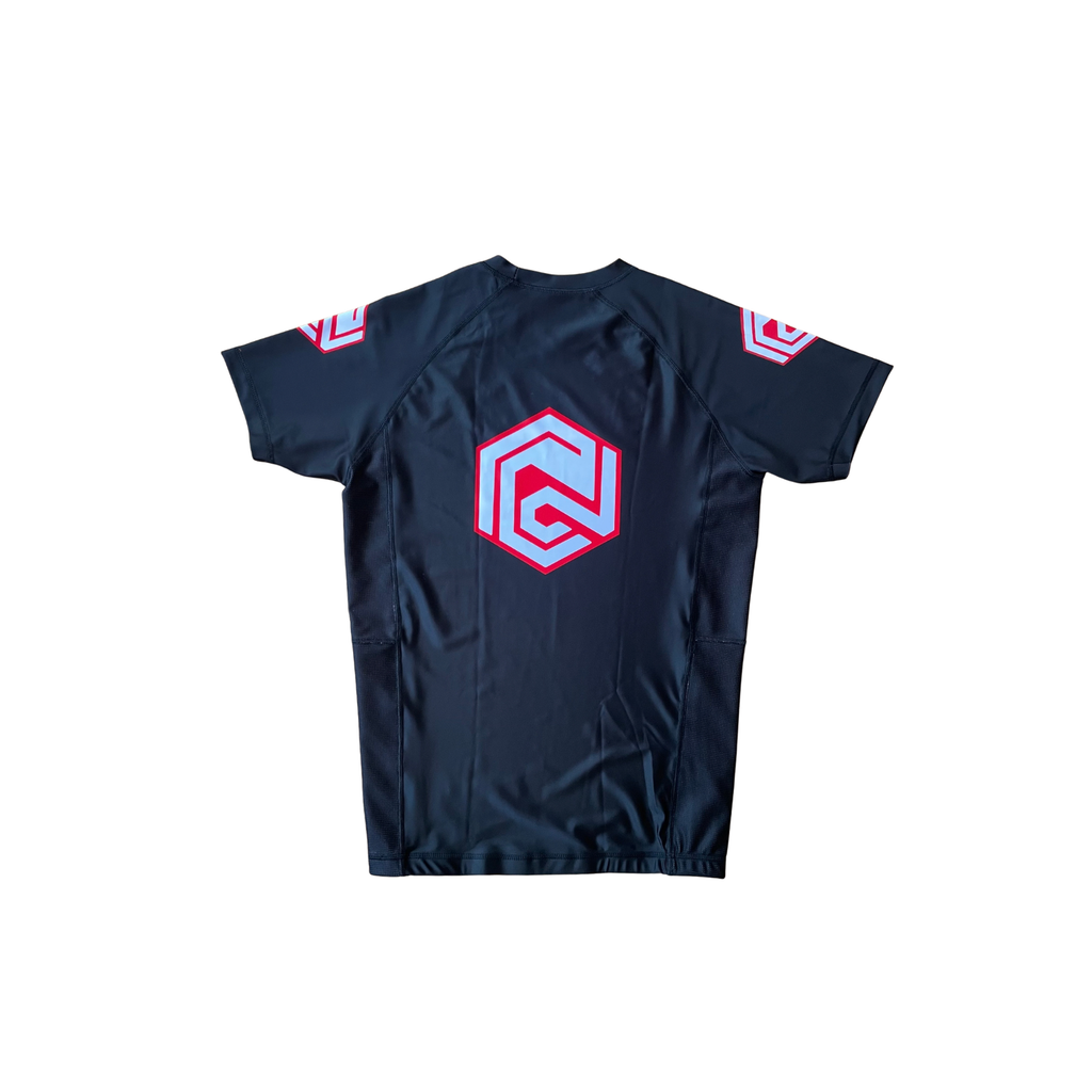 RANKED SERIES V1 SHORT SLEEVE RASH GUARD - BLACK - INSTINCT JIU-JITSU