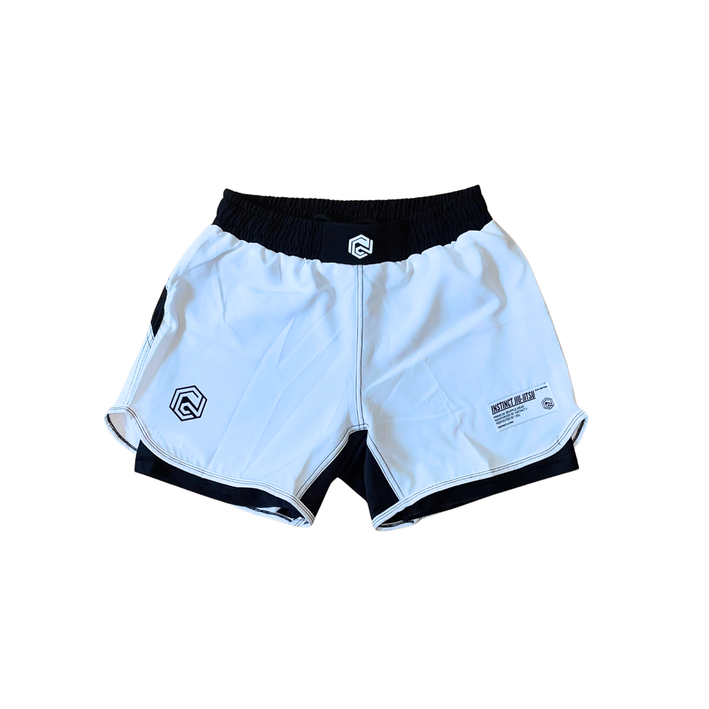 000 SERIES COMBAT SHORTS - WHITE - INSTINCT JIU-JITSU