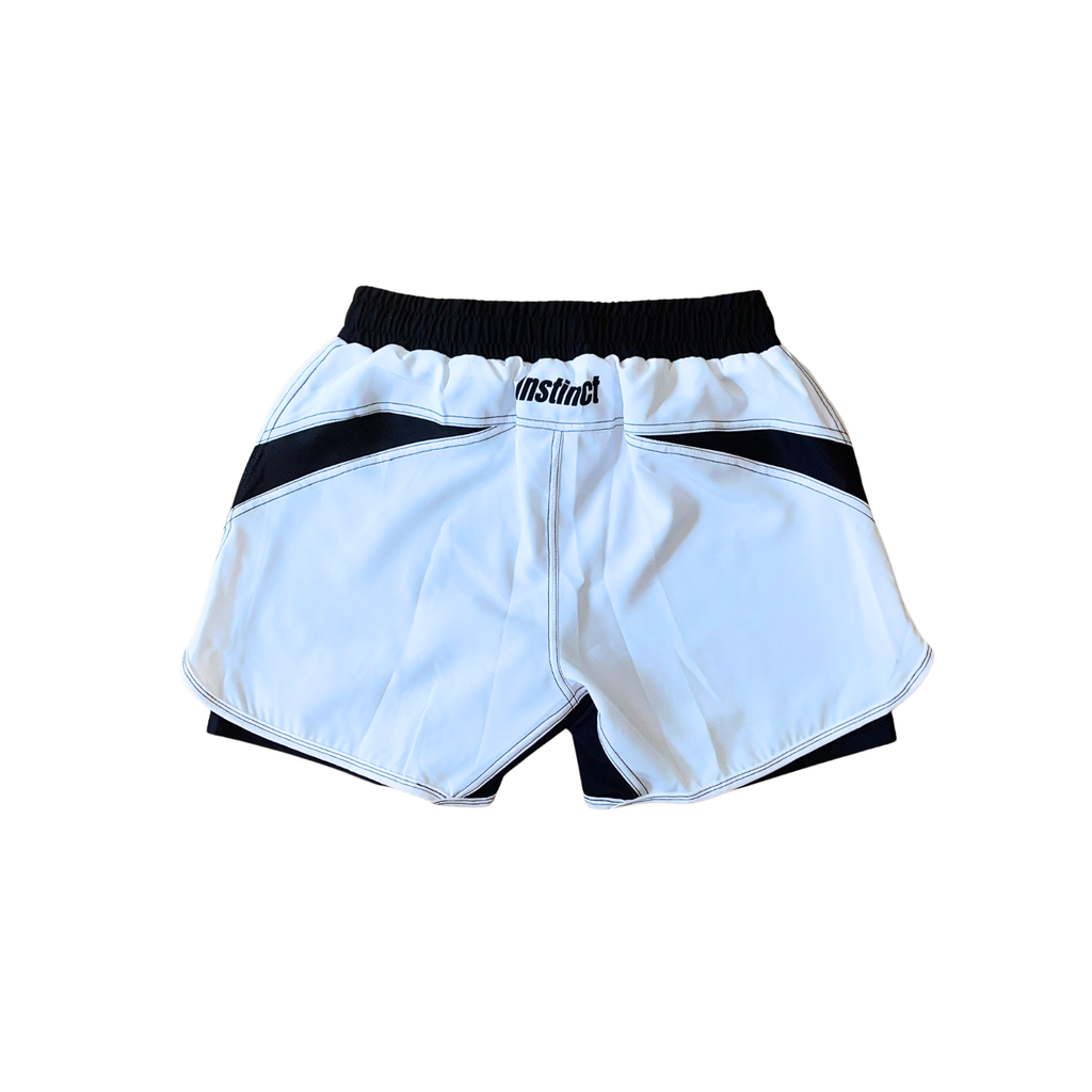 000 SERIES COMBAT SHORTS - WHITE - INSTINCT JIU-JITSU