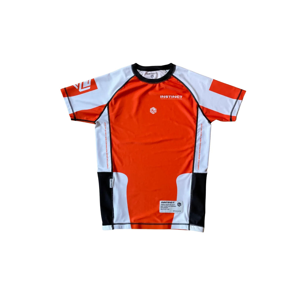 COMPETITOR SERIES SHORT SLEEVE RASH GUARD - ORANGE - INSTINCT JIU-JITSU