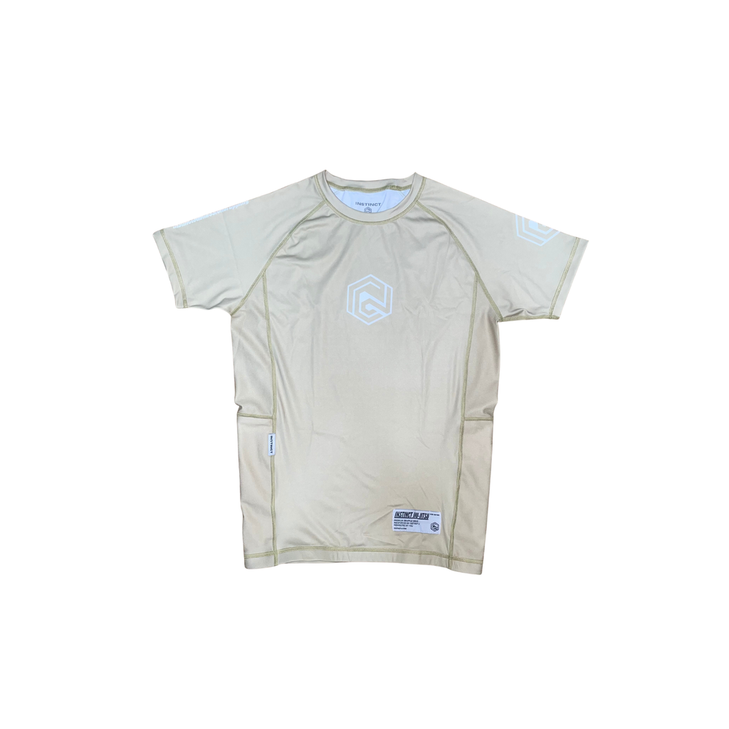 CORE V2 SHORT SLEEVE RASH GUARD - BEIGE