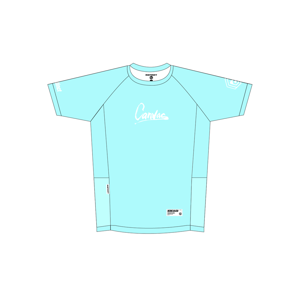 CANVAS SHORT SLEEVE RASH GUARD - BLUE