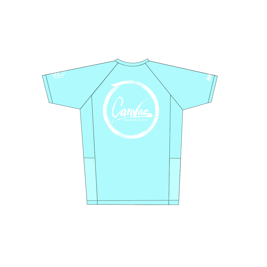 CANVAS SHORT SLEEVE RASH GUARD - BLUE