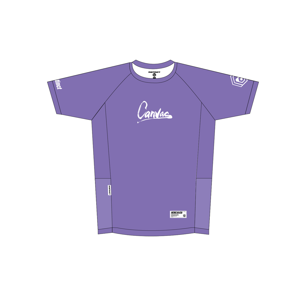 CANVAS SHORT SLEEVE RASH GUARD - PURPLE