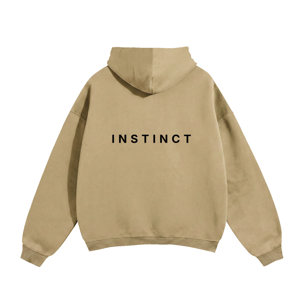 Issue 01 Oversized Fleece Hoodie - Gray Apricot